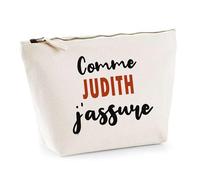Otshirt Trousse comme Judith J'assure - Pouch - Idée Pochette Personnalisable Cadeau Anniversaire Fête Original Famille Travail Départ Collègue Retraite Noël.