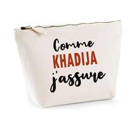 Otshirt Trousse comme Khadija J'assure - Pouch - Idée Pochette Personnalisable Cadeau Anniversaire Fête Original Famille Travail Départ Collègue Retraite Noël.
