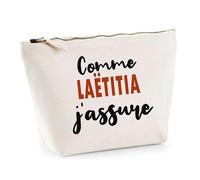 Otshirt Trousse comme Laëtitia J'assure - Pouch - Idée Pochette Personnalisable Cadeau Anniversaire Fête Original Famille Travail Départ Collègue Retraite Noël.