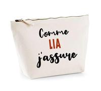 Otshirt Trousse comme Lia J'assure - Pouch - Idée Pochette Personnalisable Cadeau Anniversaire Fête Original Famille Travail Départ Collègue Retraite Noël.