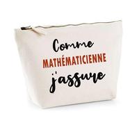 Otshirt Trousse comme Mathématicienne J'assure - Pouch - Idée Pochette Personnalisable Cadeau Anniversaire Fête Original Famille Travail Départ Collègue Retraite Noël.