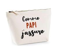 Otshirt Trousse comme Papi J'assure - Pouch - Idée Pochette Personnalisable Cadeau Anniversaire Fête Original Famille Travail Départ Collègue Retraite Noël.