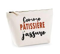 Otshirt Trousse comme Pâtissière J'assure - Pouch - Idée Pochette Personnalisable Cadeau Anniversaire Fête Original Famille Travail Départ Collègue Retraite Noël.