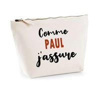 Otshirt Trousse comme Paul J'assure - Pouch - Idée Pochette Personnalisable Cadeau Anniversaire Fête Original Famille Travail Départ Collègue Retraite Noël.