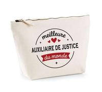 Otshirt Trousse de la Meilleure Auxiliaire de Justice du Monde 1- Pouch - Idée Pochette Personnalisable Cadeau Anniversaire Fête Original Famille Travail Départ Collègue Retraite Noël.
