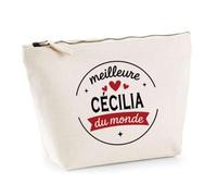 Otshirt Trousse de la Meilleure Cécilia du Monde 1- Pouch - Idée Pochette Personnalisable Cadeau Anniversaire Fête Original Famille Travail Départ Collègue Retraite Noël.