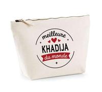 Otshirt Trousse de la Meilleure Khadija du Monde 1- Pouch - Idée Pochette Personnalisable Cadeau Anniversaire Fête Original Famille Travail Départ Collègue Retraite Noël.