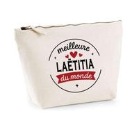 Otshirt Trousse de la Meilleure Laëtitia du Monde 1- Pouch - Idée Pochette Personnalisable Cadeau Anniversaire Fête Original Famille Travail Départ Collègue Retraite Noël.