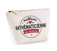 Otshirt Trousse de la Meilleure Mathématicienne du Monde 1- Pouch - Idée Pochette Personnalisable Cadeau Anniversaire Fête Original Famille Travail Départ Collègue Retraite Noël.