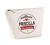 Otshirt Trousse de la Meilleure Priscilla du Monde 1- Pouch - Idée Pochette Personnalisable Cadeau Anniversaire Fête Original Famille Travail Départ Collègue Retraite Noël.