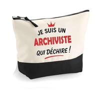 Otshirt Trousse d'un Archiviste Qui déchire 2- Pouch - Idée Pochette Personnalisable Cadeau Anniversaire Fête Original Famille Travail Départ Collègue Retraite Noël.