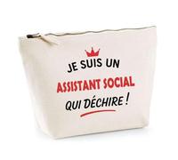 Otshirt Trousse d'un Assistant Social Qui déchire 2- Pouch - Idée Pochette Personnalisable Cadeau Anniversaire Fête Original Famille Travail Départ Collègue Retraite Noël.