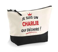 Otshirt Trousse d'un Charlie Qui déchire 2- Pouch - Idée Pochette Personnalisable Cadeau Anniversaire Fête Original Famille Travail Départ Collègue Retraite Noël.