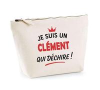 Otshirt Trousse d'un Clément Qui déchire 2- Pouch - Idée Pochette Personnalisable Cadeau Anniversaire Fête Original Famille Travail Départ Collègue Retraite Noël.