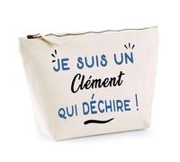 Otshirt Trousse d'un Clément Qui déchire - Pouch - Idée Pochette Personnalisable Cadeau Anniversaire Fête Original Famille Travail Départ Collègue Retraite Noël.