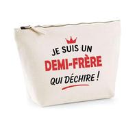 Otshirt Trousse d'un Demi-frère Qui déchire 2- Pouch - Idée Pochette Personnalisable Cadeau Anniversaire Fête Original Famille Travail Départ Collègue Retraite Noël.