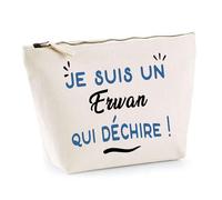 Otshirt Trousse d'un Erwan Qui déchire - Pouch - Idée Pochette Personnalisable Cadeau Anniversaire Fête Original Famille Travail Départ Collègue Retraite Noël.