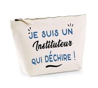 Otshirt Trousse d'un Instituteur Qui déchire - Pouch - Idée Pochette Personnalisable Cadeau Anniversaire Fête Original Famille Travail Départ Collègue Retraite Noël.