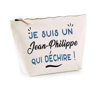 Otshirt Trousse d'un Jean-Philippe Qui déchire - Pouch - Idée Pochette Personnalisable Cadeau Anniversaire Fête Original Famille Travail Départ Collègue Retraite Noël.