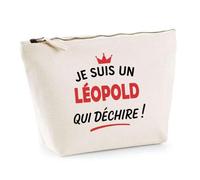 Otshirt Trousse d'un Léopold Qui déchire 2- Pouch - Idée Pochette Personnalisable Cadeau Anniversaire Fête Original Famille Travail Départ Collègue Retraite Noël.
