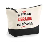 Otshirt Trousse d'un Libraire Qui déchire 2- Pouch - Idée Pochette Personnalisable Cadeau Anniversaire Fête Original Famille Travail Départ Collègue Retraite Noël.