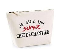 Otshirt Trousse d'un Super Chef de Chantier - Pouch - Idée Pochette Personnalisable Cadeau Anniversaire Fête Original Famille Travail Départ Collègue Retraite Noël.