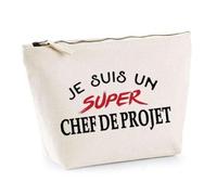 Otshirt Trousse d'un Super Chef de Projet - Pouch - Idée Pochette Personnalisable Cadeau Anniversaire Fête Original Famille Travail Départ Collègue Retraite Noël.