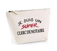 Otshirt Trousse d'un Super Clerc de notaire - Pouch - Idée Pochette Personnalisable Cadeau Anniversaire Fête Original Famille Travail Départ Collègue Retraite Noël.
