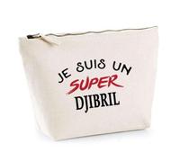 Otshirt Trousse d'un Super Djibril - Pouch - Idée Pochette Personnalisable Cadeau Anniversaire Fête Original Famille Travail Départ Collègue Retraite Noël.