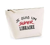 Otshirt Trousse d'un Super Libraire - Pouch - Idée Pochette Personnalisable Cadeau Anniversaire Fête Original Famille Travail Départ Collègue Retraite Noël.