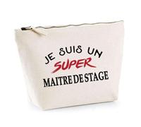 Otshirt Trousse d'un Super Maitre de Stage - Pouch - Idée Pochette Personnalisable Cadeau Anniversaire Fête Original Famille Travail Départ Collègue Retraite Noël.