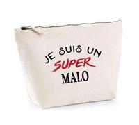 Otshirt Trousse d'un Super Malo - Pouch - Idée Pochette Personnalisable Cadeau Anniversaire Fête Original Famille Travail Départ Collègue Retraite Noël.