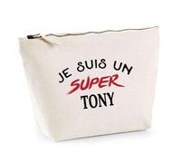 Otshirt Trousse d'un Super Tony - Pouch - Idée Pochette Personnalisable Cadeau Anniversaire Fête Original Famille Travail Départ Collègue Retraite Noël.