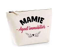 Otshirt Trousse d'une Mamie Agent Immobilier - Pouch - Idée Pochette Personnalisable Cadeau Anniversaire Fête Original Famille Travail Départ Collègue Retraite Noël.