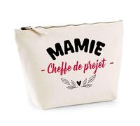 Otshirt Trousse d'une Mamie Cheffe de Projet - Pouch - Idée Pochette Personnalisable Cadeau Anniversaire Fête Original Famille Travail Départ Collègue Retraite Noël.