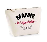 Otshirt Trousse d'une Mamie la Responsable - Pouch - Idée Pochette Personnalisable Cadeau Anniversaire Fête Original Famille Travail Départ Collègue Retraite Noël.