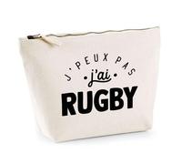 Otshirt Trousse J'peux Pas j'ai Rugby | Pochette Toilette Maquillage | Idée Cadeau Ballon Équipe Sport Humour Original Anniversaire