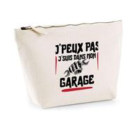 Otshirt Trousse J'peux pas J'suis dans mon Garage | Pochette Toilette Maquillage | Idée Cadeau Garagiste Humour Mécanique Voiture Drôle Original Garage