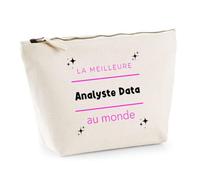 Otshirt Trousse La Meilleure Analyste Data au Monde 2 - Pouch Case - Idée Trousse Rangement Cadeau Anniversaire Fête Original Famille Travail Départ Collègue Retraite Noël.