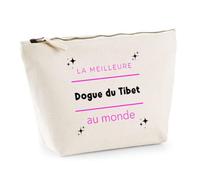 Otshirt Trousse La Meilleure Dogue du Tibet au Monde 2 - Pouch Case - Idée Trousse Rangement Cadeau Anniversaire Fête Original Famille Travail Départ Collègue Retraite Noël.
