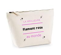 Otshirt Trousse La Meilleure Flamant Rose au Monde 2 - Pouch Case - Idée Trousse Rangement Cadeau Anniversaire Fête Original Famille Travail Départ Collègue Retraite Noël.