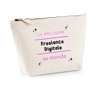 Otshirt Trousse La Meilleure Freelance Digitale au Monde 2 - Pouch Case - Idée Trousse Rangement Cadeau Anniversaire Fête Original Famille Travail Départ Collègue Retraite Noël.
