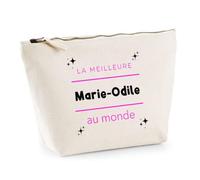 Otshirt Trousse La Meilleure Marie-Odile au Monde 2 - Pouch Case - Idée Trousse Rangement Cadeau Anniversaire Fête Original Famille Travail Départ Collègue Retraite Noël.