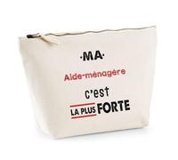 Otshirt Trousse Ma Aide-menagere C'est la Plus Forte - Pouch Case - Idée Trousse Rangement Cadeau Anniversaire Fête Original Famille Travail Départ Collègue Retraite Noël.