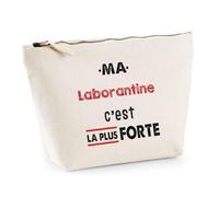 Otshirt Trousse Ma Laborantine C'est la Plus Forte - Pouch Case - Idée Trousse Rangement Cadeau Anniversaire Fête Original Famille Travail Départ Collègue Retraite Noël.