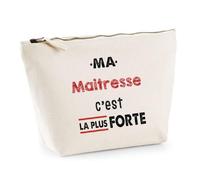 Otshirt Trousse Ma Maitresse C'est la Plus Forte - Pouch Case - Idée Trousse Rangement Cadeau Anniversaire Fête Original Famille Travail Départ Collègue Retraite Noël.