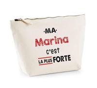 Otshirt Trousse Ma Marina Cest la Plus Forte - Idée Rangement Cadeau Cadeau Anniversaire Fête Original Famille Travail Départ Collègue Retraite Noël. - Taille Unique