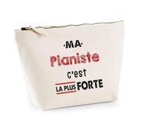 Otshirt Trousse Ma Pianiste C'est la Plus Forte - Pouch Case - Idée Trousse Rangement Cadeau Anniversaire Fête Original Famille Travail Départ Collègue Retraite Noël.