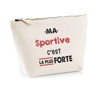 Otshirt Trousse Ma Sportive C'est la Plus Forte - Pouch Case - Idée Trousse Rangement Cadeau Anniversaire Fête Original Famille Travail Départ Collègue Retraite Noël.