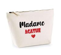 Otshirt Trousse Madame Agathe - Pouch - Idée Trousse Toilette Maquillage Cadeau Anniversaire Fête Original Famille Travail Départ Collègue Retraite (Rouge)